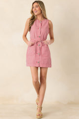 MINKPINK Freya Red Stripe Cotton Shift Dress