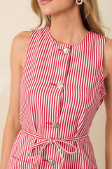 MINKPINK Freya Red Stripe Cotton Shift Dress