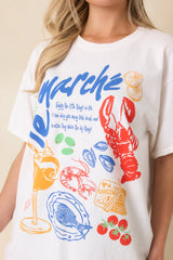 That Island Breeze White Cotton Coastal Market Graphic Tee