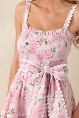 Prosperina Darcy Light Pink Floral Print Cotton Maxi Dress
