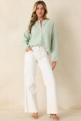 Sweet Simplicity Mint Green Knit Button Front Cardigan