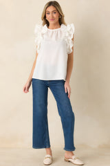 Into The Clouds Dark Wash Cropped Wide Leg Jeans