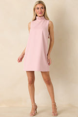 Prosperina Cecily Light Pink Bow Back Mini Dress