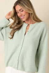 Sweet Simplicity Mint Green Knit Button Front Cardigan