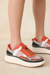 Dig In Your Heels Orange Multi Platform Sneakers