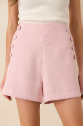 Prosperina Sylvie Light Pink High Waisted Shorts