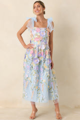 Spirit of Spring Light Blue Floral Embroidered Maxi Dress (RESTOCK MAY)