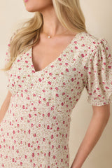 Where We Belong Dusty Pink Floral Short Sleeve Maxi Dress