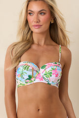 Paradisa Isla Multi Poolside Print Bra Bikini Top