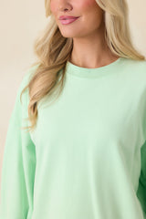 Radiant Vibes Mint Green Crewneck Sweatshirt