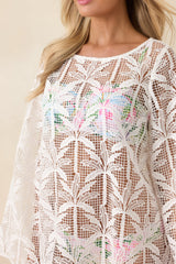 Paradisa Sea La Vie Ivory Sheer Lace Cover Up Mini Dress
