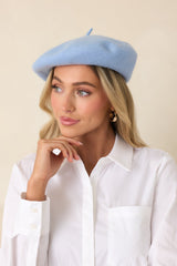 Bonjour Beautiful Periwinkle Wool Beret