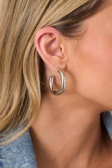 Bring Us Back Silver Hoop Earrings