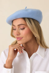 Bonjour Beautiful Periwinkle Wool Beret