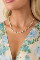Quiet Shimmer Opal & Gold Bezel Set Necklace