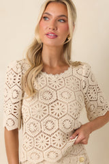 Z Supply Natural Raquel Lace Top
