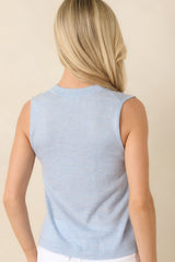 FRNCH Aquilo Light Blue Button Front Top