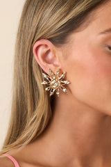 Pure Sunshine Gold Textured Sun Swirl Earring