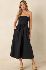 Z Supply Sunsought Black Strapless Midi Dress