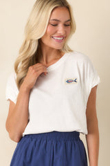 FRNCH Lindos White Cotton Blend T-Shirt