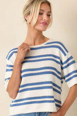 Z Supply Prado Lake Blue Stripe Sweater Top