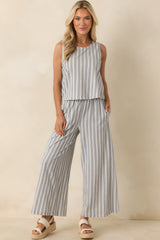 Z Supply Sloane Grey & White Cotton Knit Stripe Top