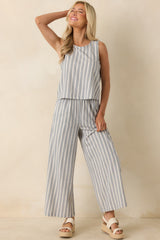 Z Supply Sloane Grey & White Cotton Knit Stripe Top