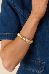 Electric Nights Gold Textured Stretch Bracelet