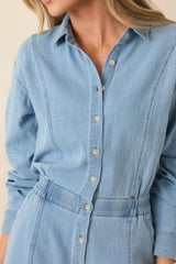 Z Supply Lake Blue Sully Cotton Twill Romper