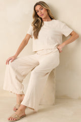 Z Supply Ivory Sway Textured Cropped Tee