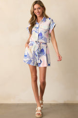 Allie Passport Print Blue Romper