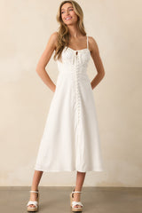 Tailor Made For You Ivory Button Front Maxi Dress