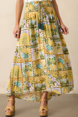 Stopping Time Green Tropical Print Maxi Skirt