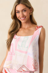 Lola Passport Print Pink Crop Top