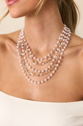 Only The Beginning Gold Ivory Pearl Layered Necklace