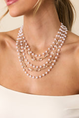 Only The Beginning Gold Ivory Pearl Layered Necklace
