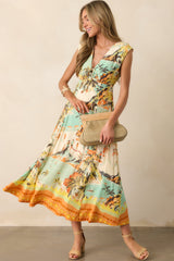 MINKPINK Yellow Green Vacanza Midi Dress