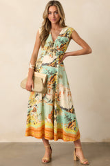 MINKPINK Yellow Green Vacanza Midi Dress