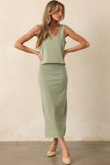 Z Supply Avocado Green Gail Midi Skirt