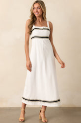 MINKPINK White Briar Trim Midi Dress