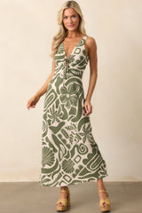 MINKPINK Green Amos Keyhole Midi Dress