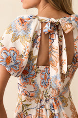 MINKPINK Ivory Floral Marceline Midi Dress