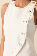MINKPINK White Tabitha Wave Button Mini Dress