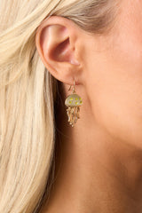 Salty Kisses Light Green Jellyfish Drop Earrings