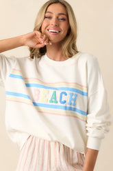 Z Supply Ivory Vanilla Ice Oversized Beach Sweatshirt