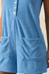 Z Supply Salty Blue Brighter Days Terry Romper