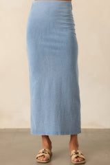 Z Supply Medium Indigo Gail Jersey Denim Midi Skirt