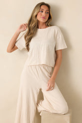 Z Supply Ivory Sway Textured Cropped Tee