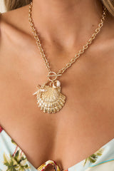 Collected by the Coast Gold Ocean Charm Necklace