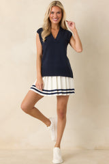 Polished Ease Navy Knit Sweater Vest